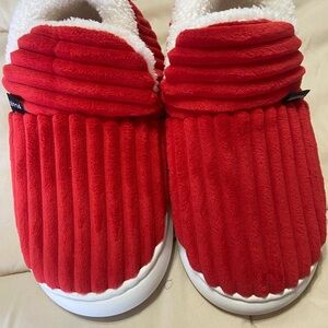 Red and White Cozy Slippers